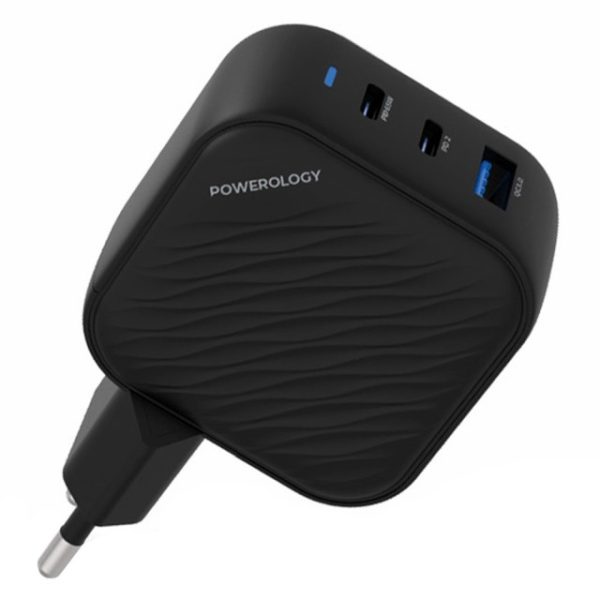 شارژر دیواری 65 وات پاورولوژی Powerology 65W Triple Output EU GaN Charger
