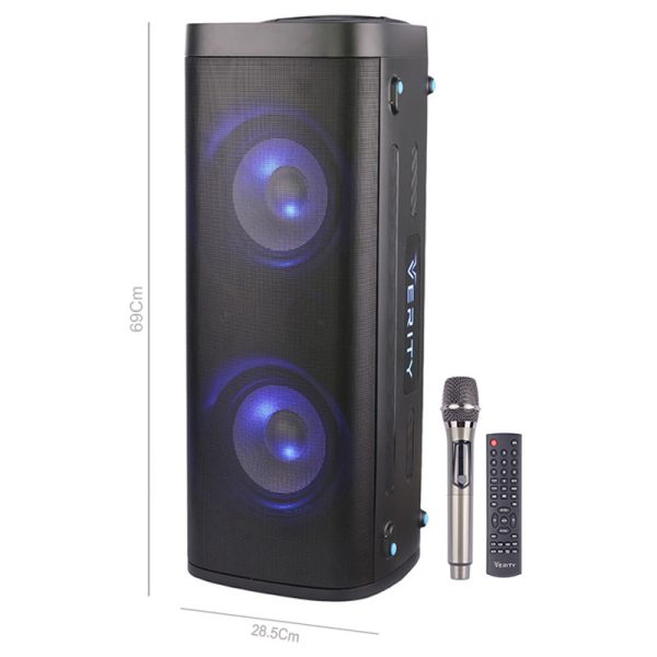 اسپیکر چمدانی بلوتوثی وریتی V-PS2508 + میکروفون و ریموت کنترل (12ماه گارانتی)